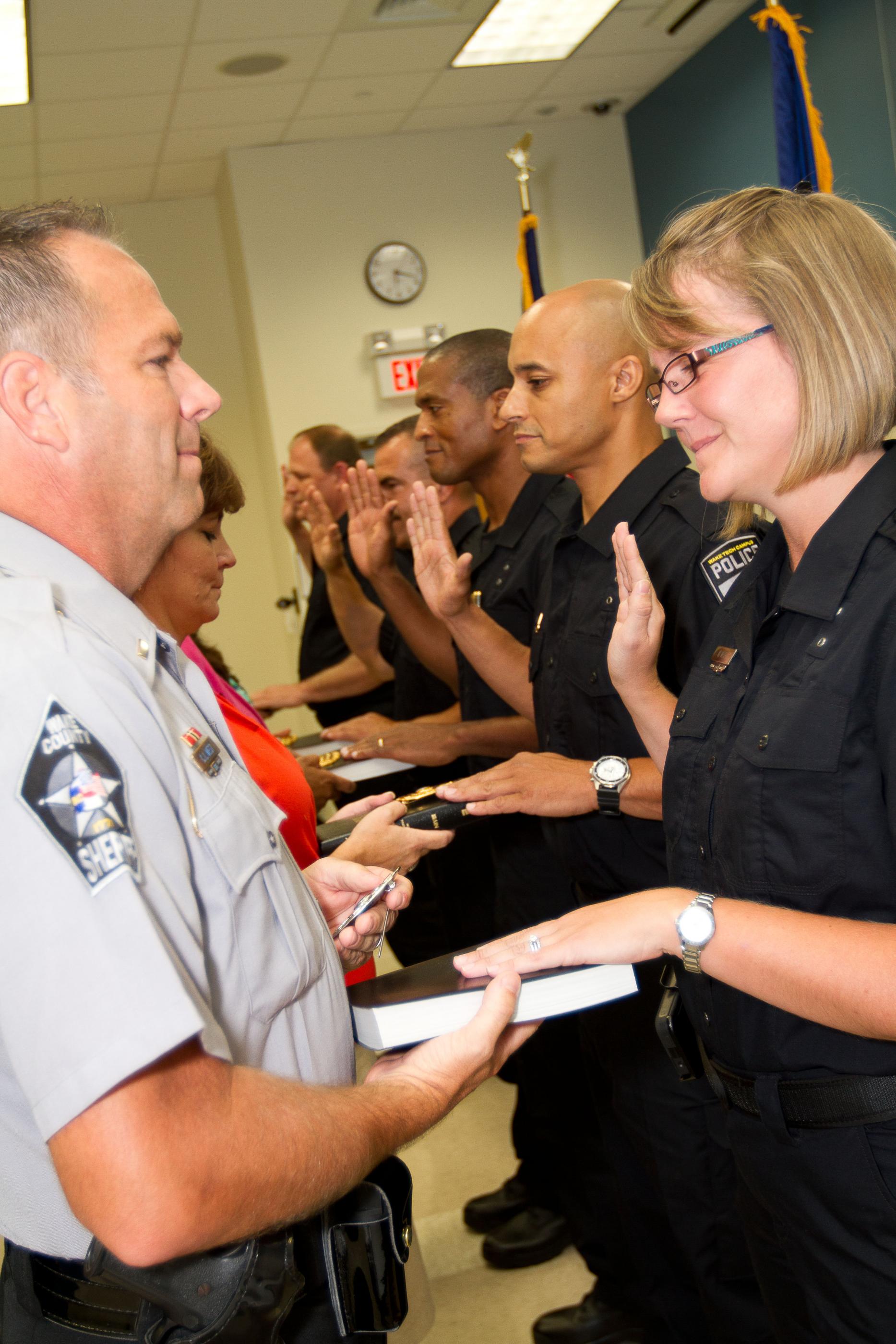 Wake Tech Campus Police Force Swears in New Officers