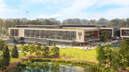 Architectural rendering of a building on Conlon Western Wake Campus