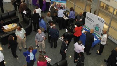 Biotech Students Network with Potential Employers