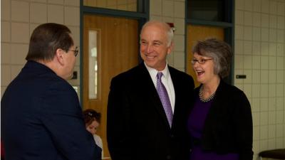 Dr. Stephen Scott, Wake Tech President; Susan & John Alexander