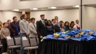 Wake Tech's chapter of the Phi Theta Kappa honor society inducted 112 new members during a ceremony.
