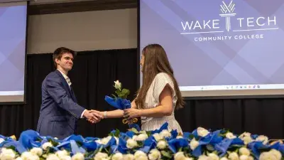 Wake Tech's chapter of the Phi Theta Kappa honor society inducted 112 new members during a ceremony.