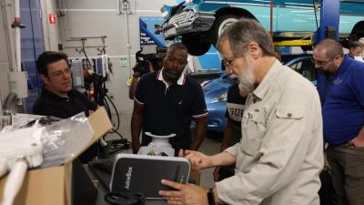 Dr. Scott Ralls, Wake Tech President, speaks about the need for skilled EV charging station technicians.