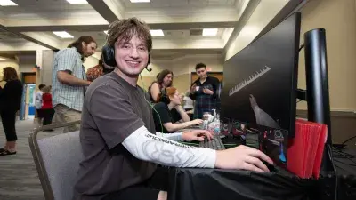Wake Tech students show off their original video games at the Simulation and Game Development annual student showcase.