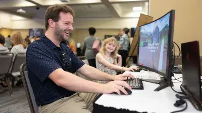 Wake Tech students show off their original video games at the Simulation and Game Development annual student showcase.