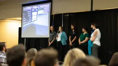 Wake Tech students show off their original video games at the Simulation and Game Development annual student showcase.