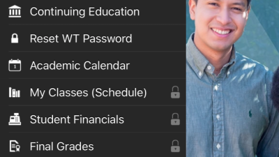 Easy navigation menu for student success.