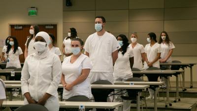 Wake Tech Holds In-Person Nursing Pinning Ceremony