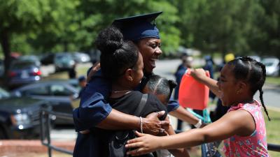 “Graduates, you and I share something in common today,” Wake Tech President Scott Ralls told the crowd. “This is our first time participating in a Wake Tech graduation.”