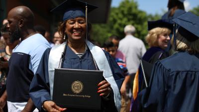 “Graduates, you and I share something in common today,” Wake Tech President Scott Ralls told the crowd. “This is our first time participating in a Wake Tech graduation.”