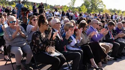 Wake Tech President Dr. Scott Ralls speaks during the opening ceremony for Wake Tech East.