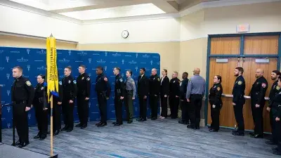 Fifteen cadets graduated from Wake Tech's Basic Law Enforcement Training Academy on May 20, 2025. (Court Johnson/Wake Tech)