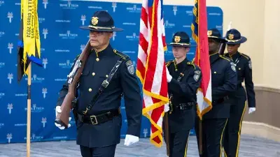 Fifteen cadets graduated from Wake Tech's Basic Law Enforcement Training Academy on May 20, 2025. (Court Johnson/Wake Tech)