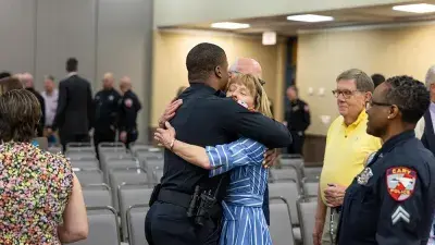 Fifteen cadets graduated from Wake Tech's Basic Law Enforcement Training Academy on May 20, 2025. (Court Johnson/Wake Tech)