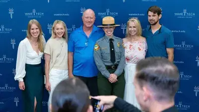 Fifteen cadets graduated from Wake Tech's Basic Law Enforcement Training Academy on May 20, 2025. (Court Johnson/Wake Tech)