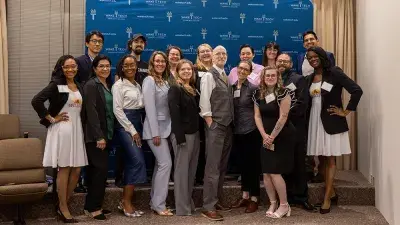 Judges listen to entrepreneurs pitch business ideas