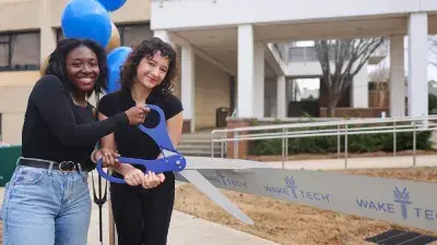 Wake Tech students and faculty attend a ceremony for the reopening of Building C on the Southern Wake Campus.