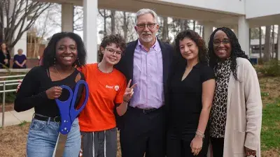 Wake Tech students and faculty attend a ceremony for the reopening of Building C on the Southern Wake Campus.