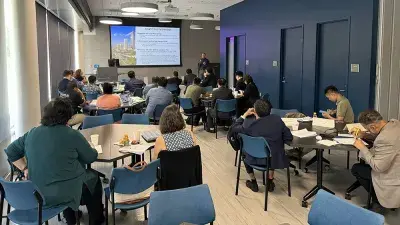 A delegation of 22 officials from East Asia and the Pacific visited Wake Tech's RTP Campus on June 17, 2025, to learn more about the college's Cybersecurity training programs.