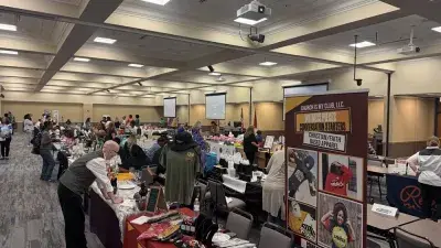 Dozens of entrepreneurs who graduated from the LaunchWakeCounty program showcased their products and services at an Alumni Vendor Expo at Wake Tech. (Michelle Fauver/Wake Tech)