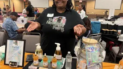Dozens of entrepreneurs who graduated from the LaunchWakeCounty program showcased their products and services at an Alumni Vendor Expo at Wake Tech. (Michelle Fauver/Wake Tech)