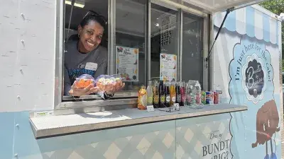 Dozens of entrepreneurs who graduated from the LaunchWakeCounty program showcased their products and services at an Alumni Vendor Expo at Wake Tech. (Michelle Fauver/Wake Tech)