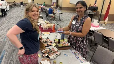 Dozens of entrepreneurs who graduated from the LaunchWakeCounty program showcased their products and services at an Alumni Vendor Expo at Wake Tech. (Michelle Fauver/Wake Tech)