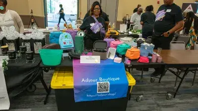 Dozens of entrepreneurs who graduated from the LaunchWakeCounty program showcased their products and services at an Alumni Vendor Expo at Wake Tech. (Michelle Fauver/Wake Tech)