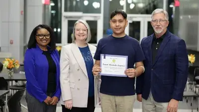 Twelve Wake Tech students were inducted into Sigma Kappa Delta, the national honor society for English and literature excellence at two-year colleges.