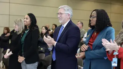 Wake Tech President Dr. Scott Ralls speaks at the commencement ceremony.