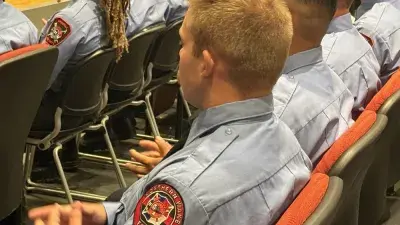 Twenty cadets graduated from the Career in a Year Fire Academy, a partnership between Wake Tech and Wake County, on June 18, 2025.