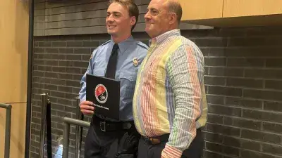 Twenty cadets graduated from the Career in a Year Fire Academy, a partnership between Wake Tech and Wake County, on June 18, 2025.