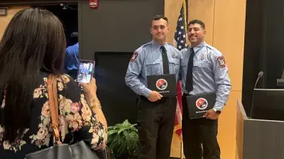 Twenty cadets graduated from the Career in a Year Fire Academy, a partnership between Wake Tech and Wake County, on June 18, 2025.