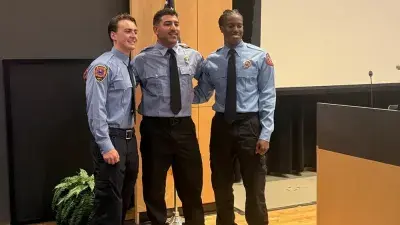 Twenty cadets graduated from the Career in a Year Fire Academy, a partnership between Wake Tech and Wake County, on June 18, 2025.