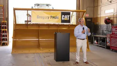 Wake Tech President Dr. Scott Ralls speaks about the college's apprenticeship partnership with Gregory Poole Equipment Co.