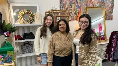 Interior Design students work on plans for a Wake County nonprofit.