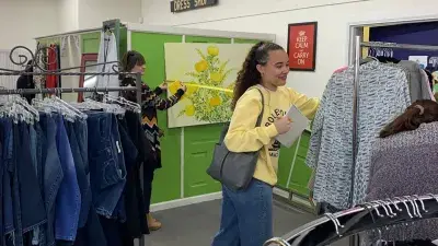 Interior Design students work on plans for a Wake County nonprofit.