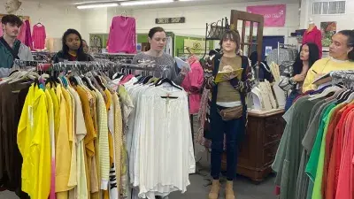 Interior Design students work on plans for a Wake County nonprofit.