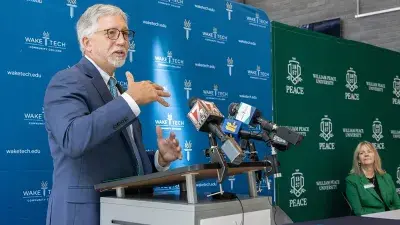 Wake Tech President Dr. Scott Ralls discusses a new transfer agreement with William Peace University.