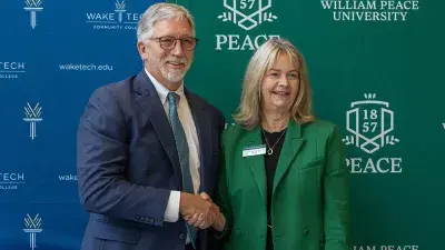 Wake Tech President Dr. Scott Ralls discusses a new transfer agreement with William Peace University.