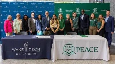 Wake Tech President Dr. Scott Ralls discusses a new transfer agreement with William Peace University.