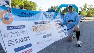Wake Tech President Dr. Scott Ralls thanks sponsors and supporters of Reach, Rally & Run.