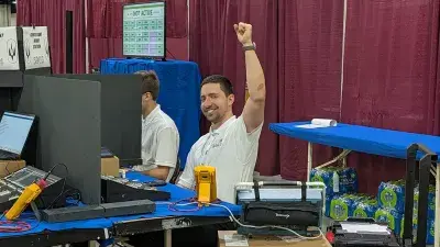 A Wake Tech student celebrates at SkillsUSA Nationals.