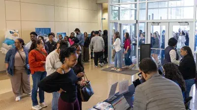 People line up to attend Wake Tech's Spring 2026 Open House.