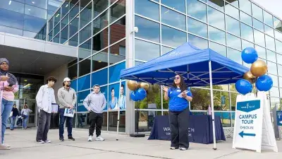 People line up to attend Wake Tech's Spring 2026 Open House.