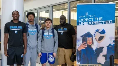 People line up to attend Wake Tech's Spring 2026 Open House.