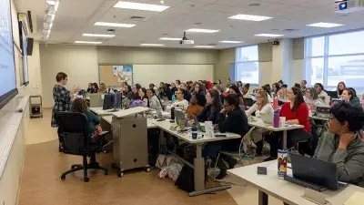 Spring Semester Begins with Enrollment Surge, Wake Tech President Dr. Scott Ralls Scott Northern Wake Campus greets students