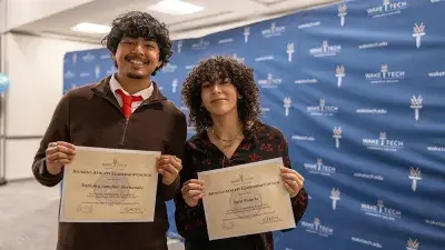 Wake Tech President Dr. Scott Ralls speaks to students and guests at Student Leadership and Torch Awards ceremony