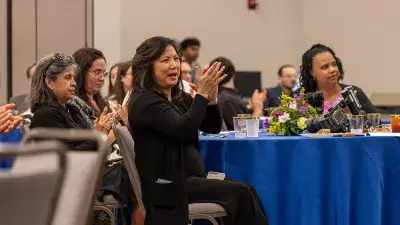 Wake Tech President Dr. Scott Ralls speaks to students and guests at Student Leadership and Torch Awards ceremony