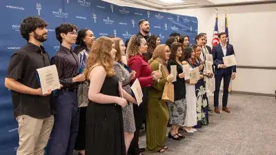 Wake Tech President Dr. Scott Ralls speaks to students and guests at Student Leadership and Torch Awards ceremony